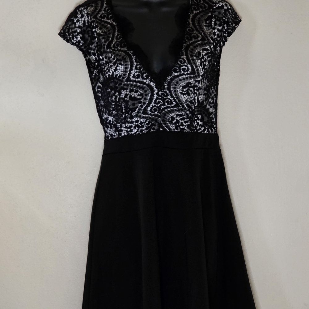 Zeagoo Black Lace Mini Dress